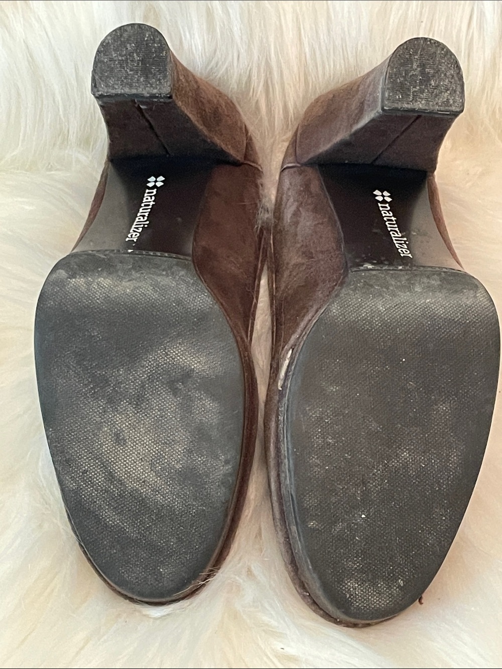Naturalizer - Brown Suede Tassel Block Heel Pumps -7 - Picture 4 of 8